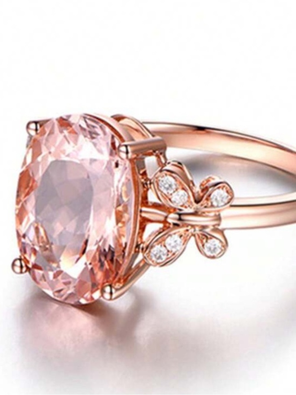 Rose gold butterfly ring
